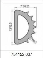 Профиль D-образный силиконовый 754152.037